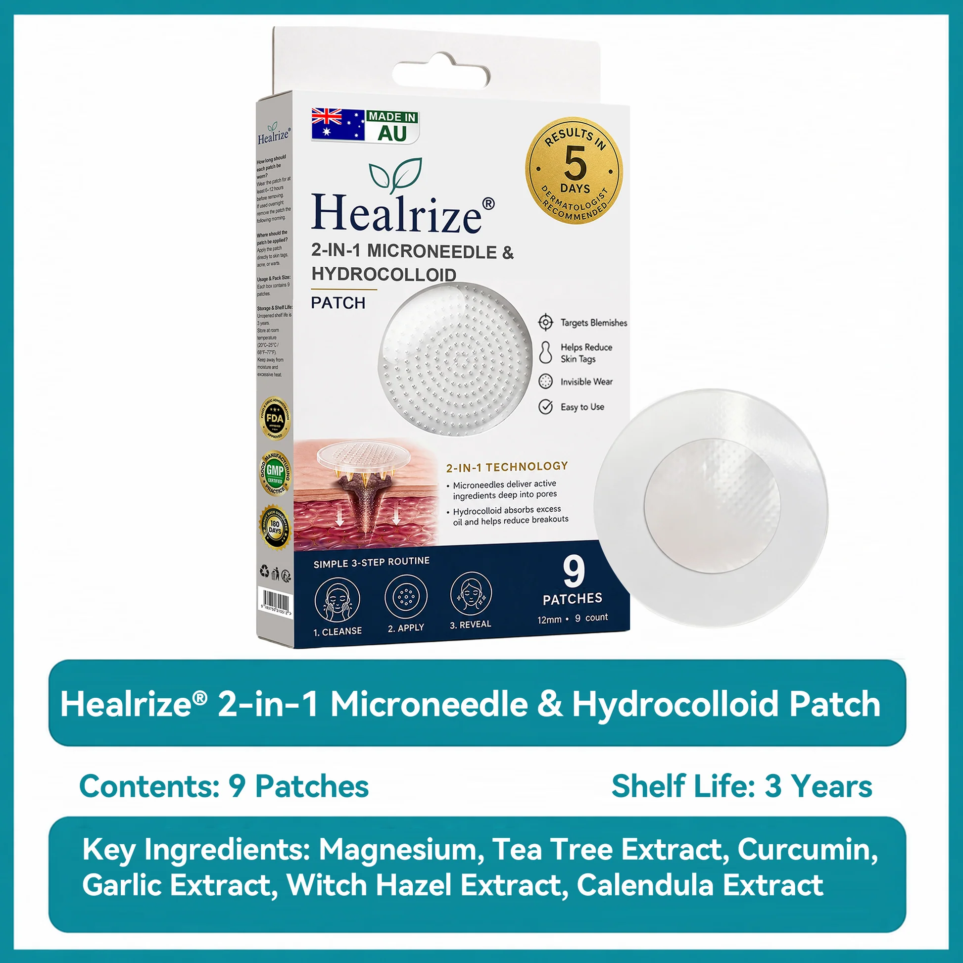 ✅🇦🇺𝐇𝐞𝒂𝒍𝗿𝗶𝙯𝙚®2 az 1-ben mikrotűs és hidrokolloid tapasz💫