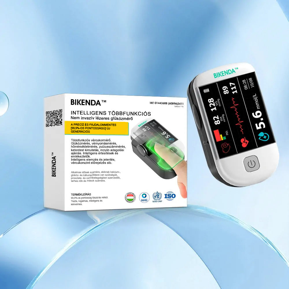 Bikenda™ Következő Generációs Okos Multifunkciós Non-Invazív Lézeres Vércukormérő [Pontosság 99,9%]