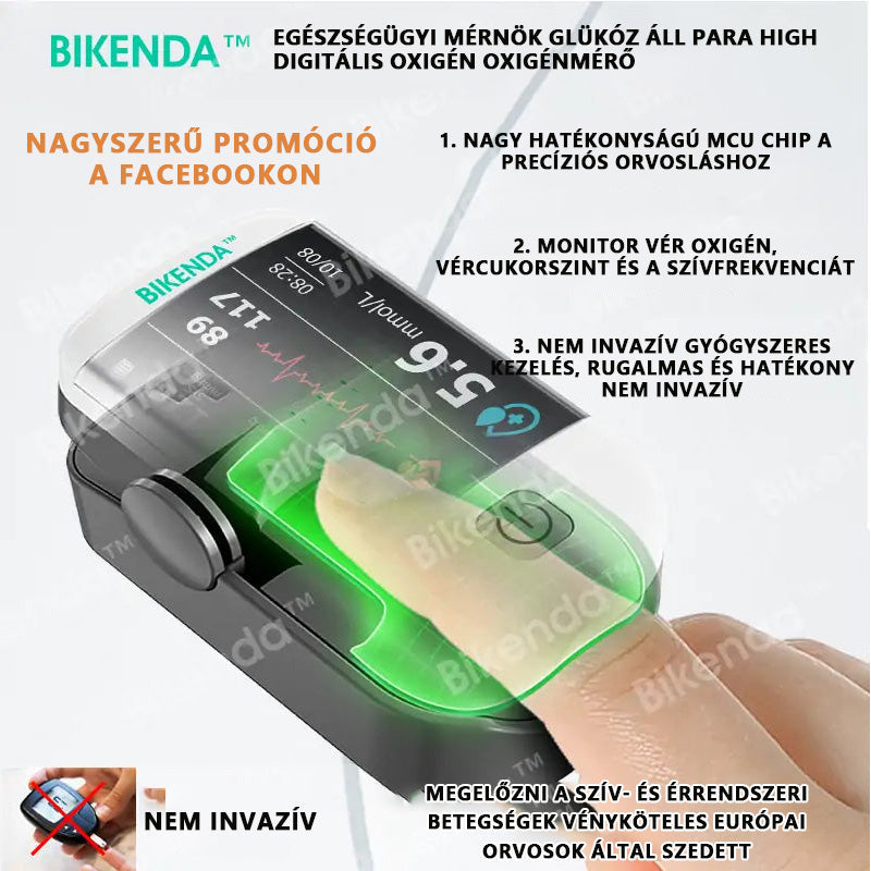 Bikenda™ Következő Generációs Okos Multifunkciós Non-Invazív Lézeres Vércukormérő [Pontosság 99,9%]