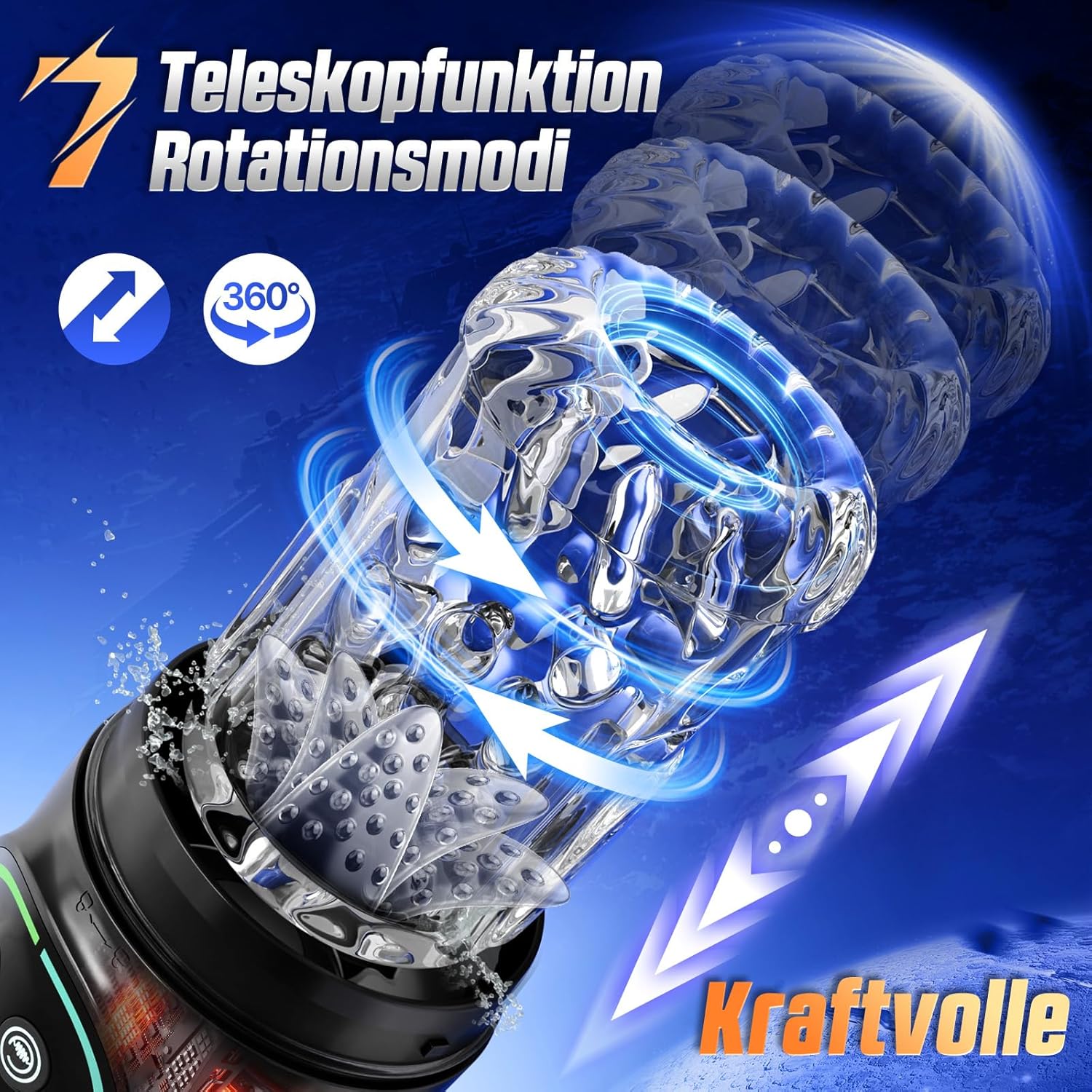 Férfi maszurbátor/péniszpumpa - férfi szexuális játék, zsebméretű hüvelymasszírozó, LCD kijelzővel és alkalmazásvezérléssel, 7 lökési móddal, 7 forgási móddal, 5 szívási móddal, vákuumpumpával és nagyítóval.