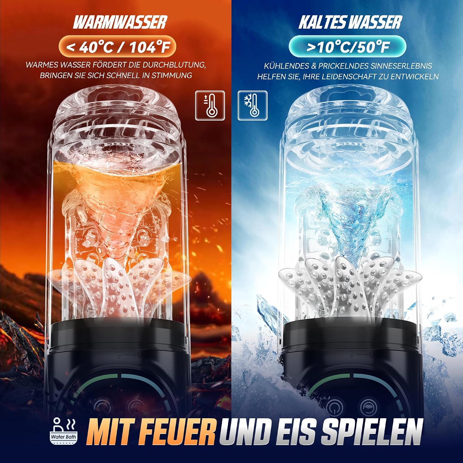 Férfi maszurbátor/péniszpumpa - férfi szexuális játék, zsebméretű hüvelymasszírozó, LCD kijelzővel és alkalmazásvezérléssel, 7 lökési móddal, 7 forgási móddal, 5 szívási móddal, vákuumpumpával és nagyítóval.