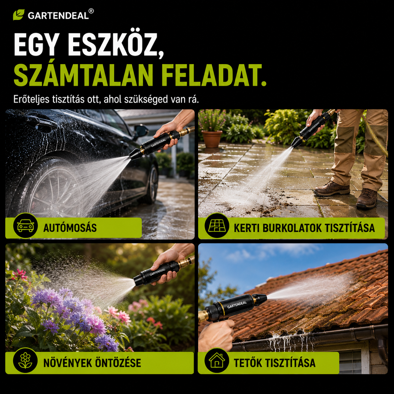 PRÉMIUM MAGASNYOMÁSÚ TISZTÍTÁS — GÉPEK NÉLKÜL