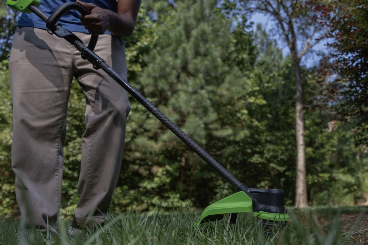 80V Cordless 16" Brushless Carbon Fiber String Trimmer: 2.0 Ah Battery and Charger