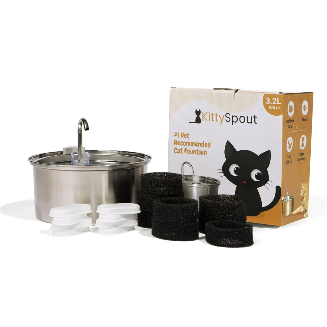 😻😻KittySpout™ Vezeték nélküli Itató - Egészséges és Boldog Macska Készlet