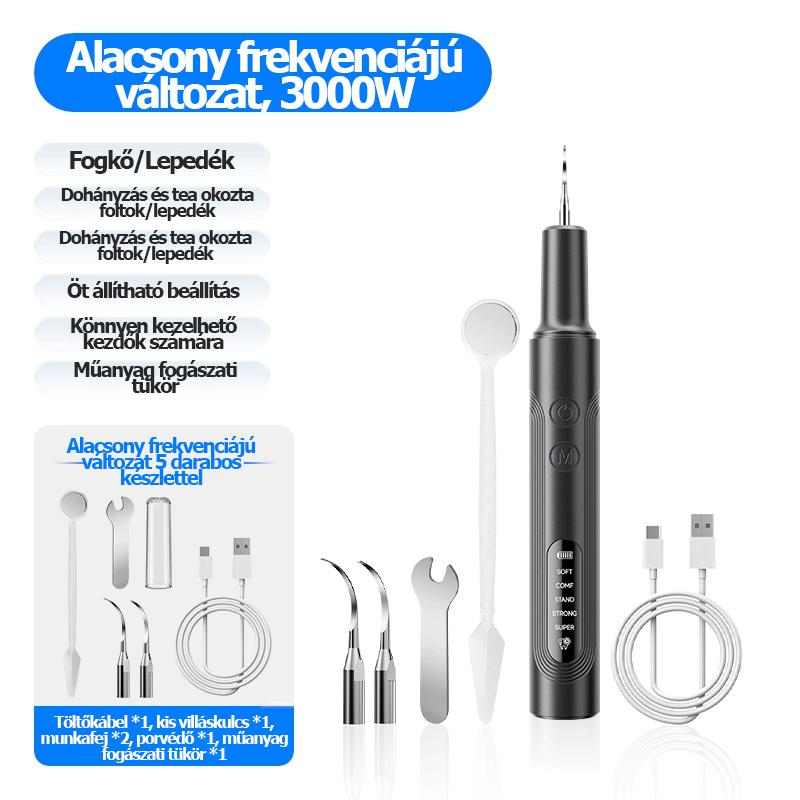CURVY MOON Visual ultrahangos fogtisztító - Eltávolítja a fogkövet és a foltokat, tisztítja a fogakat és a foltokat
