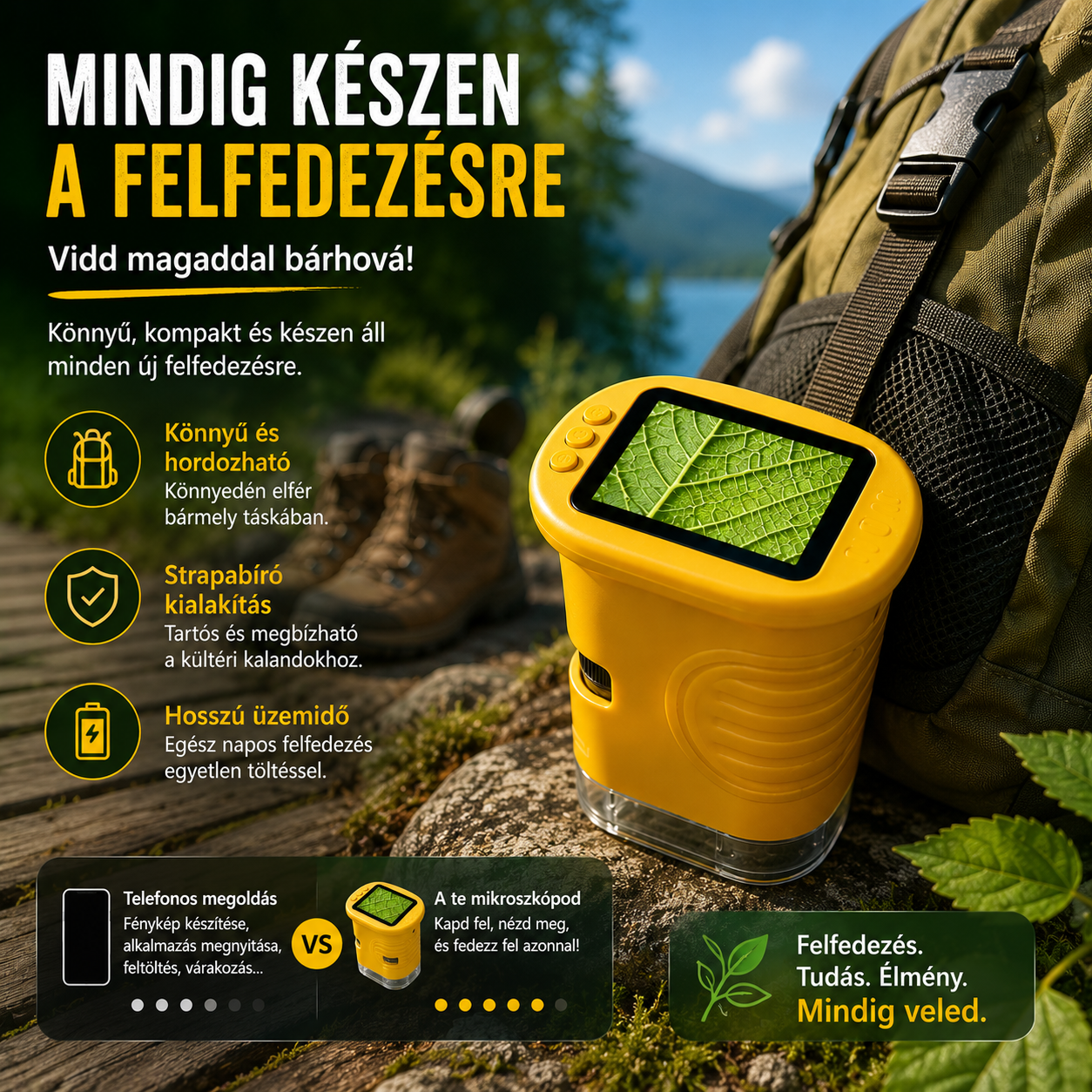 AI Nature Explorer™ Intelligens Digitális Mikroszkóp a Természet Felfedezéséhez