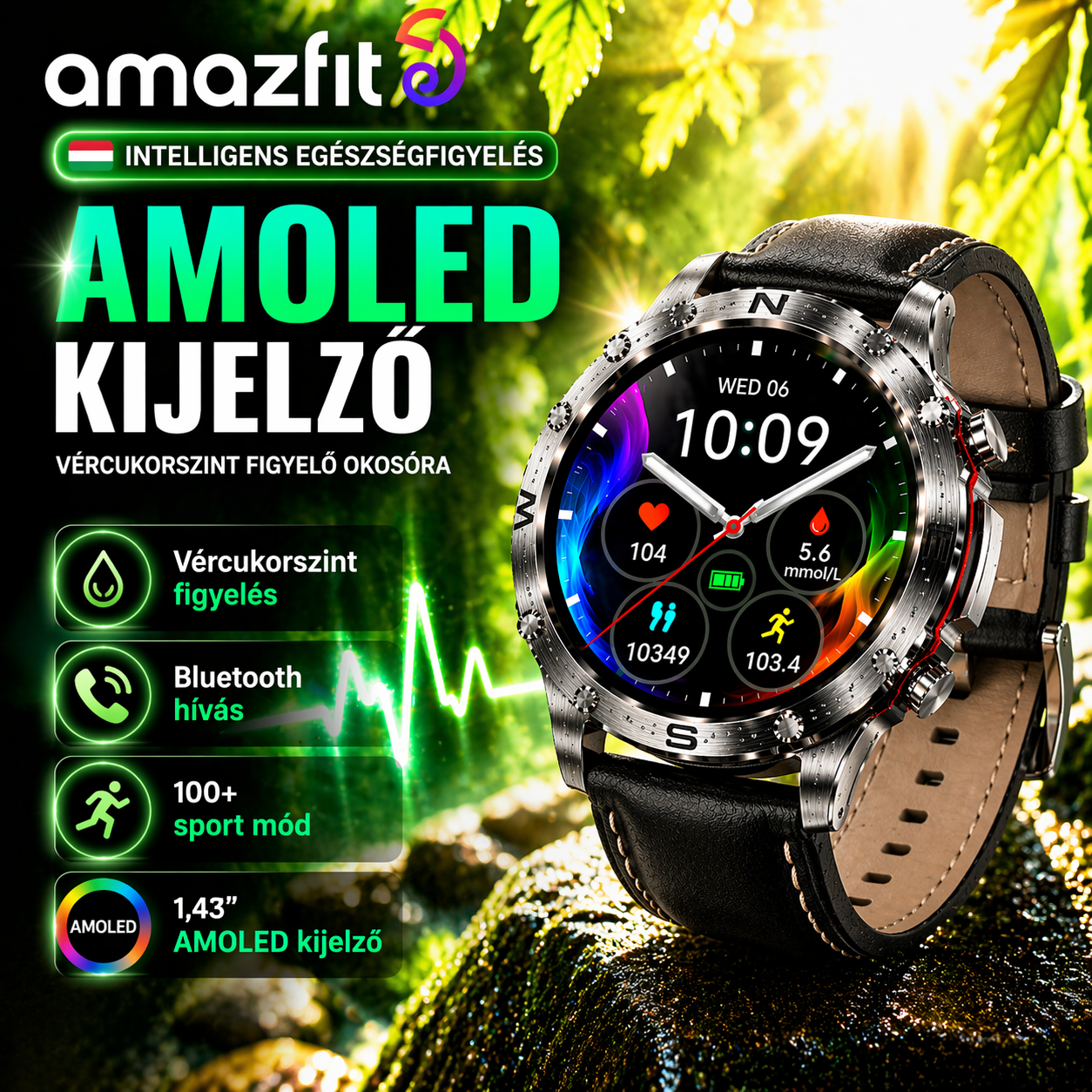 2026 ÚJ GENERÁCIÓ – Amazfit Okosóra 👉 Figyeld a tested állapotát egyetlen érintéssel