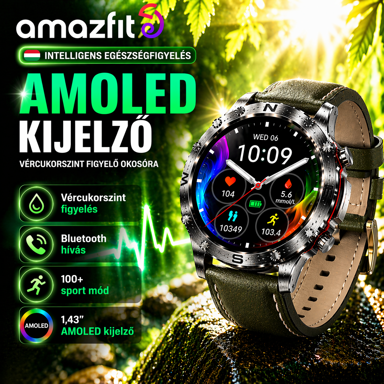 2026 ÚJ GENERÁCIÓ – Amazfit Okosóra 👉 Figyeld a tested állapotát egyetlen érintéssel