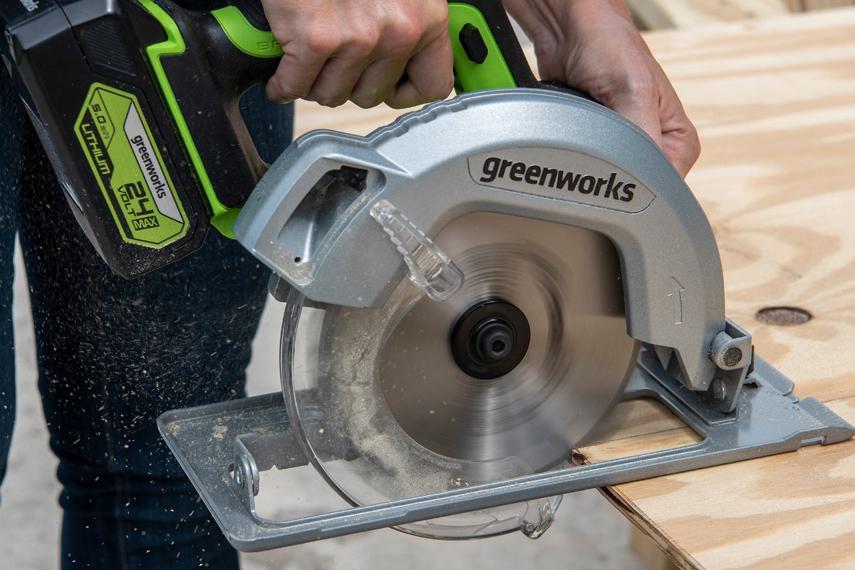 24V Circular Saw 7-1/4", Saw Blade and Dust Connector Kit: 4.0 Ah Battery and Charger