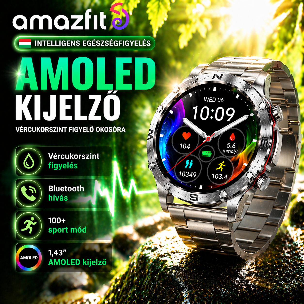 2026 ÚJ GENERÁCIÓ – Amazfit Okosóra 👉 Figyeld a tested állapotát egyetlen érintéssel