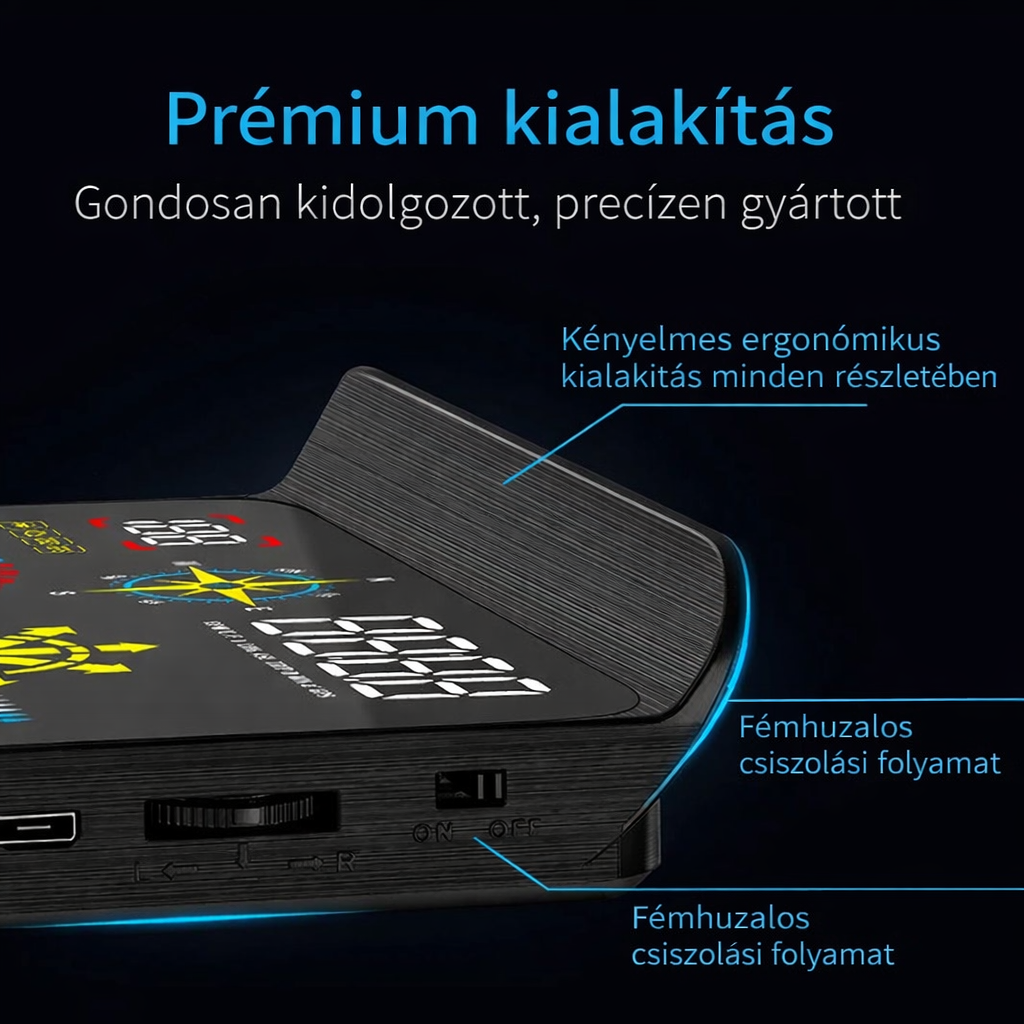 Head-up kijelzős projektor autószinkronizációs sebességmérő univerzális HUD GPS navigáció OBD