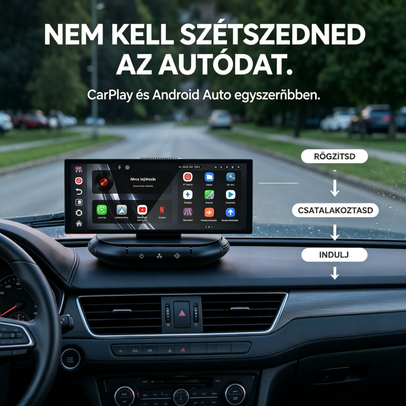 Android 15-tel és CarPlay-jel felszerelt, légtisztítóval, 32 GB tárhellyel, osztott képernyős kijelzővel és Gemini hangvezérléssel rendelkezik, fokozva az autós szórakoztatási élményt.