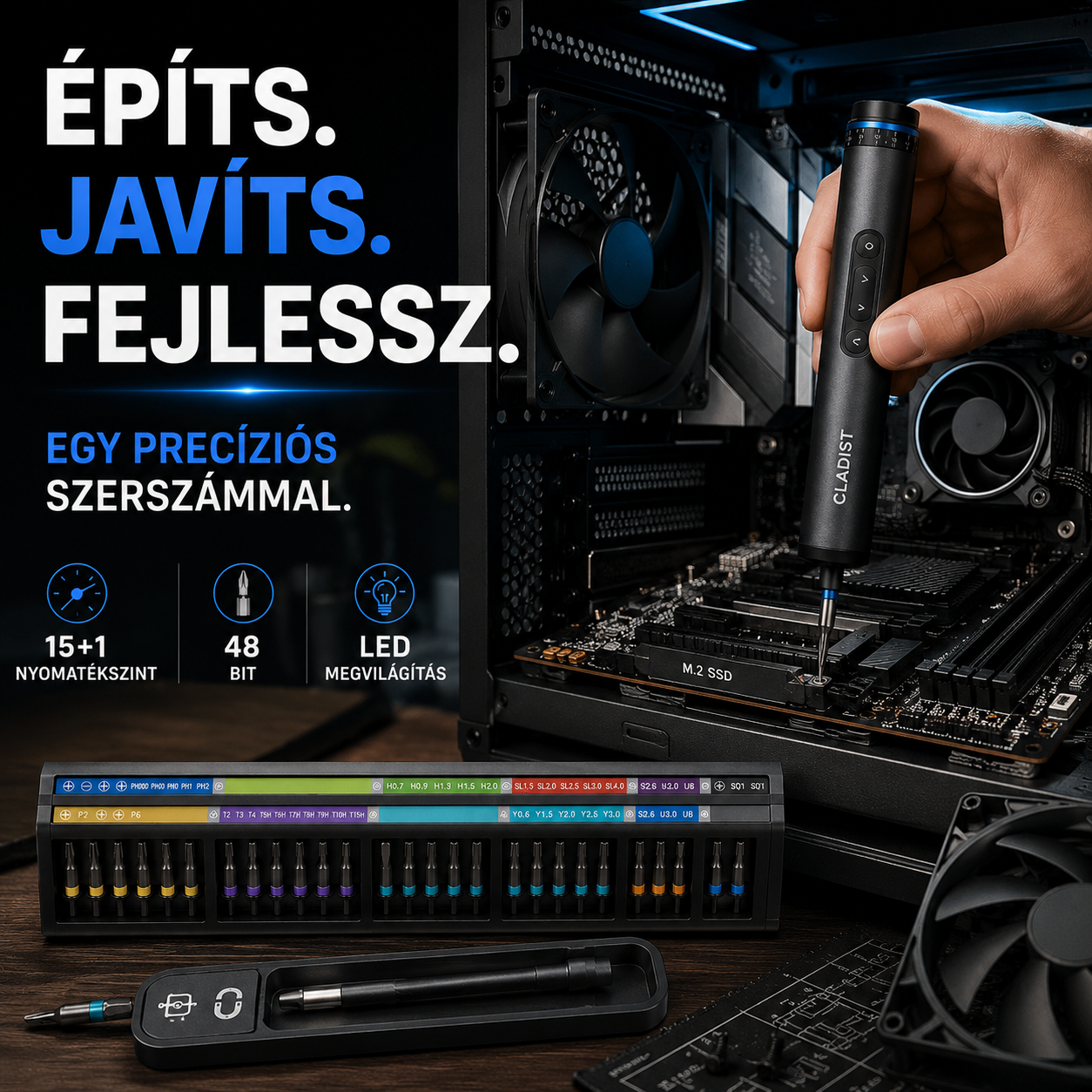 Cladist Titan: Bocsánat, öreg sofőr. A találgatás korszaka véget ért. 15+1 nyomatékszint | 0,05–0,8 N·m precíziós vezérlés | Alacsony ütés | Elektromos és manuális kettős üzemmód | Mágneses tárolás | 48 bit | 500mAh