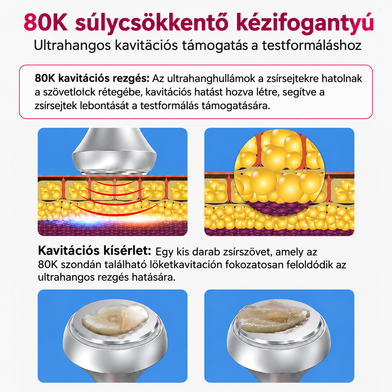 80K rádiófrekvenciás ultrahangos kavitációs készülék, három az egyben karcsúsító rendszer, zsírégető narancsbőr‑masszírozó, rádiófrekvenciás szépségápoló készülék
