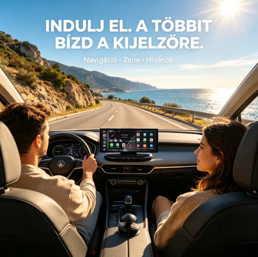 Android 15-tel és CarPlay-jel felszerelt, légtisztítóval, 32 GB tárhellyel, osztott képernyős kijelzővel és Gemini hangvezérléssel rendelkezik, fokozva az autós szórakoztatási élményt.