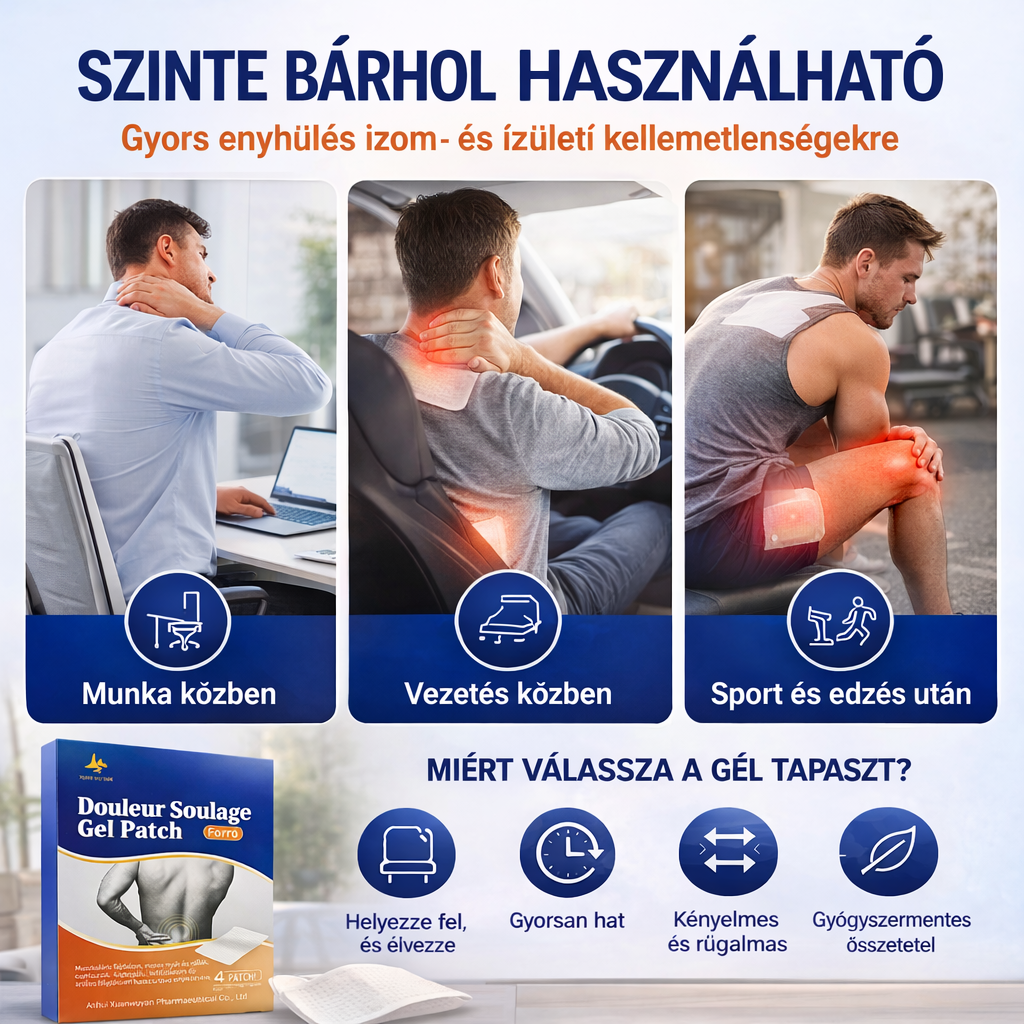 Többfunkciós gél tapasz izom- és ízületi komforthoz