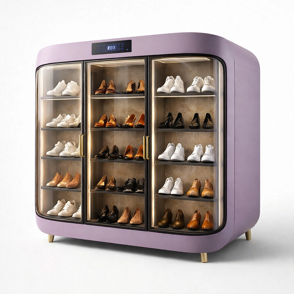 Moderner schuhschrank mit beleuchtung