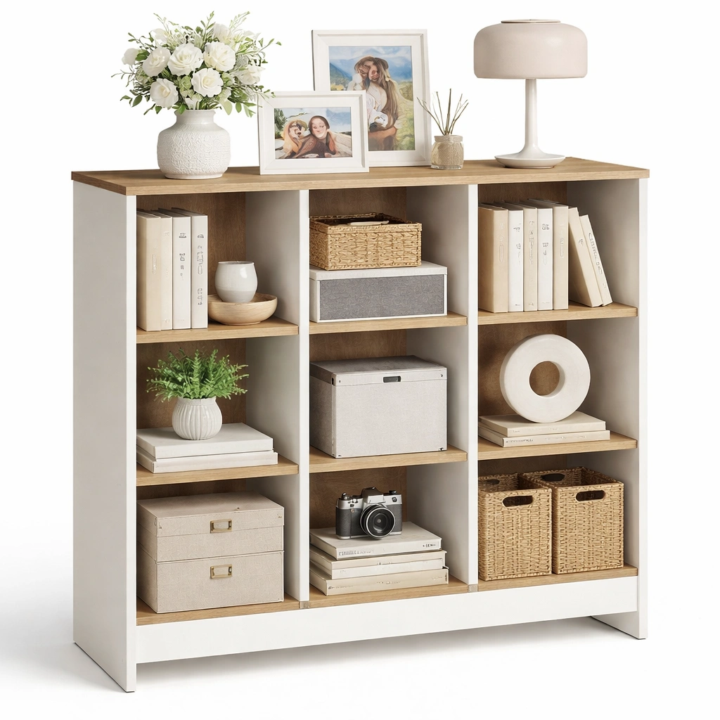 Offenes regal mit mehreren faechern