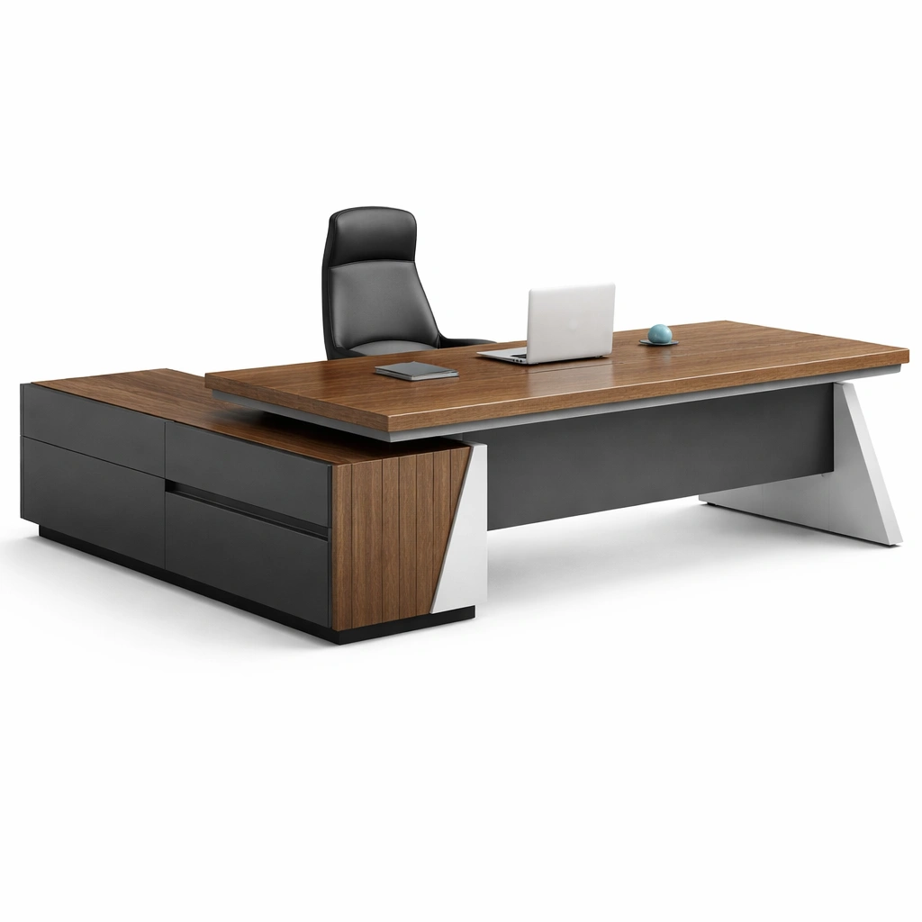 Schreibtisch mit seitlichem stauraum