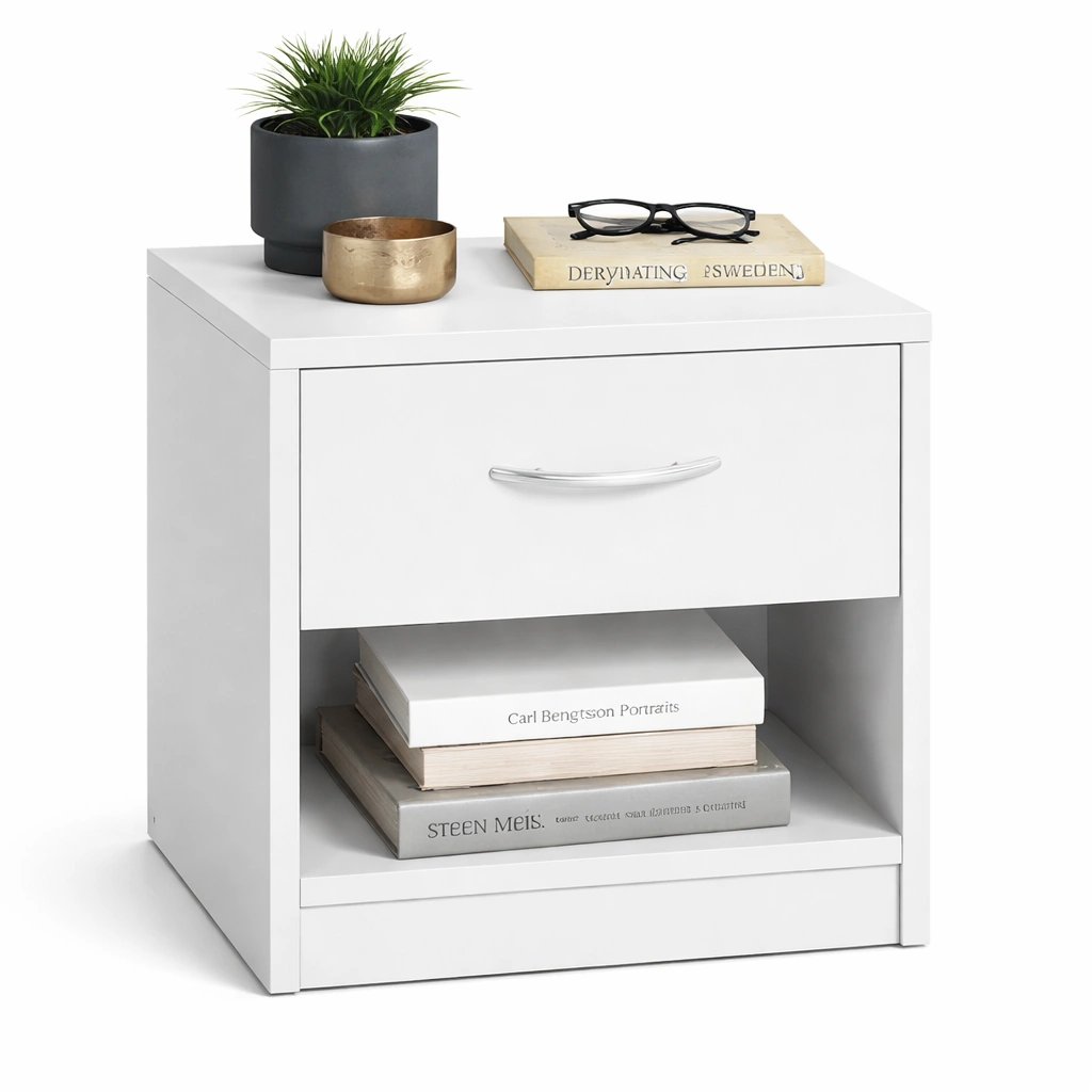 Nachttisch mit schublade und offenem fach