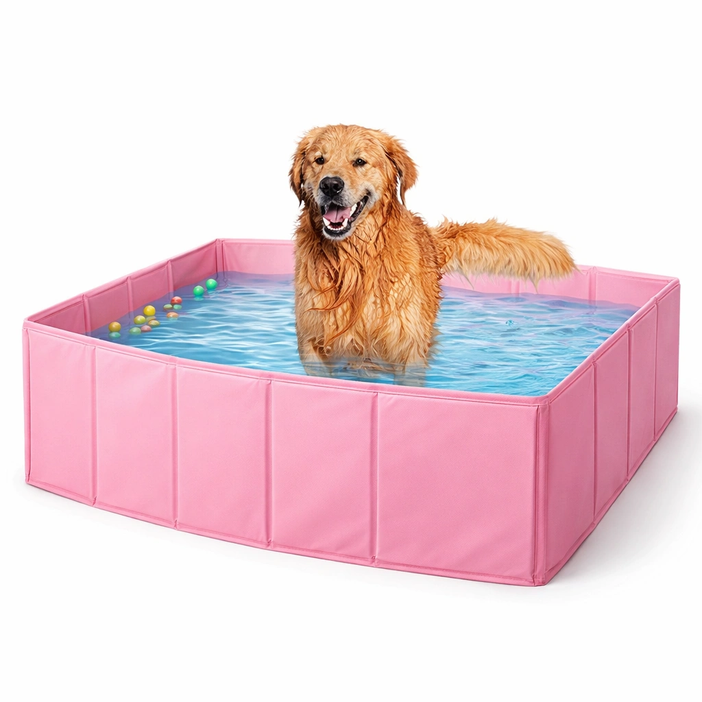 Faltbarer haustier pool rosa quadratisch