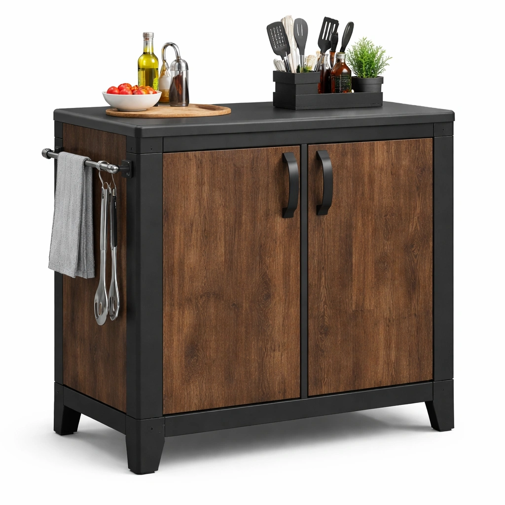 Kuechenschrank Braun Schwarz