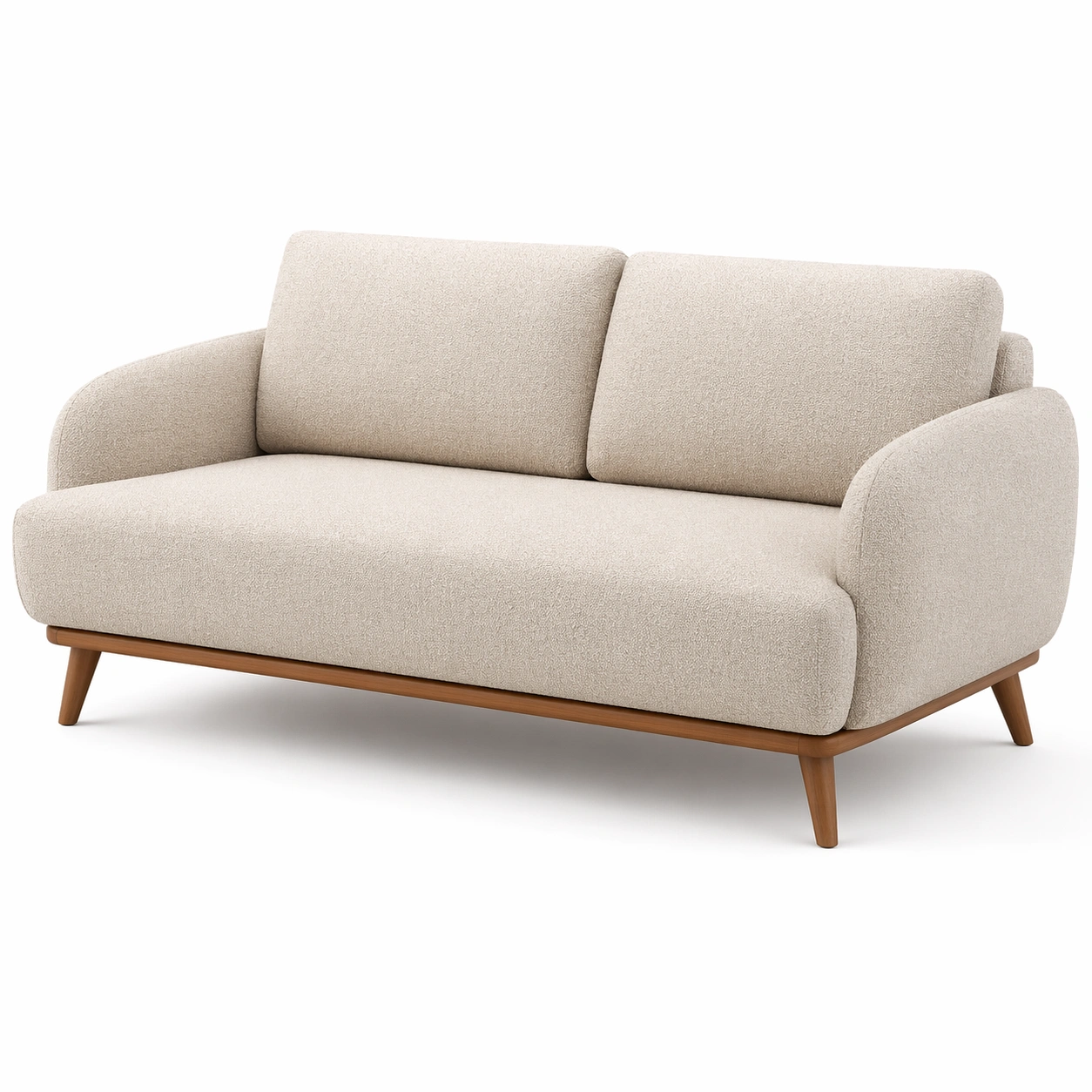 Sofa Creme 2 Sitzer Stoff Modern