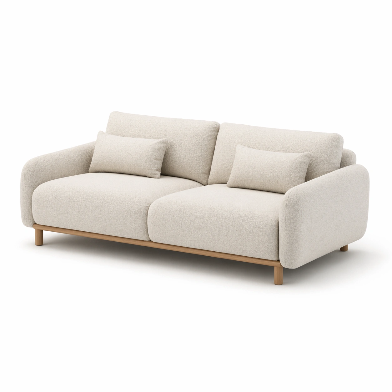 Sofa Braun Stoff 2 Sitzer mit Metallbeinen