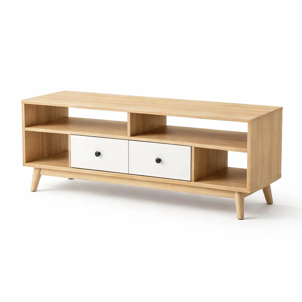 TV Lowboard Dunkelbraun Modern mit Schubladen