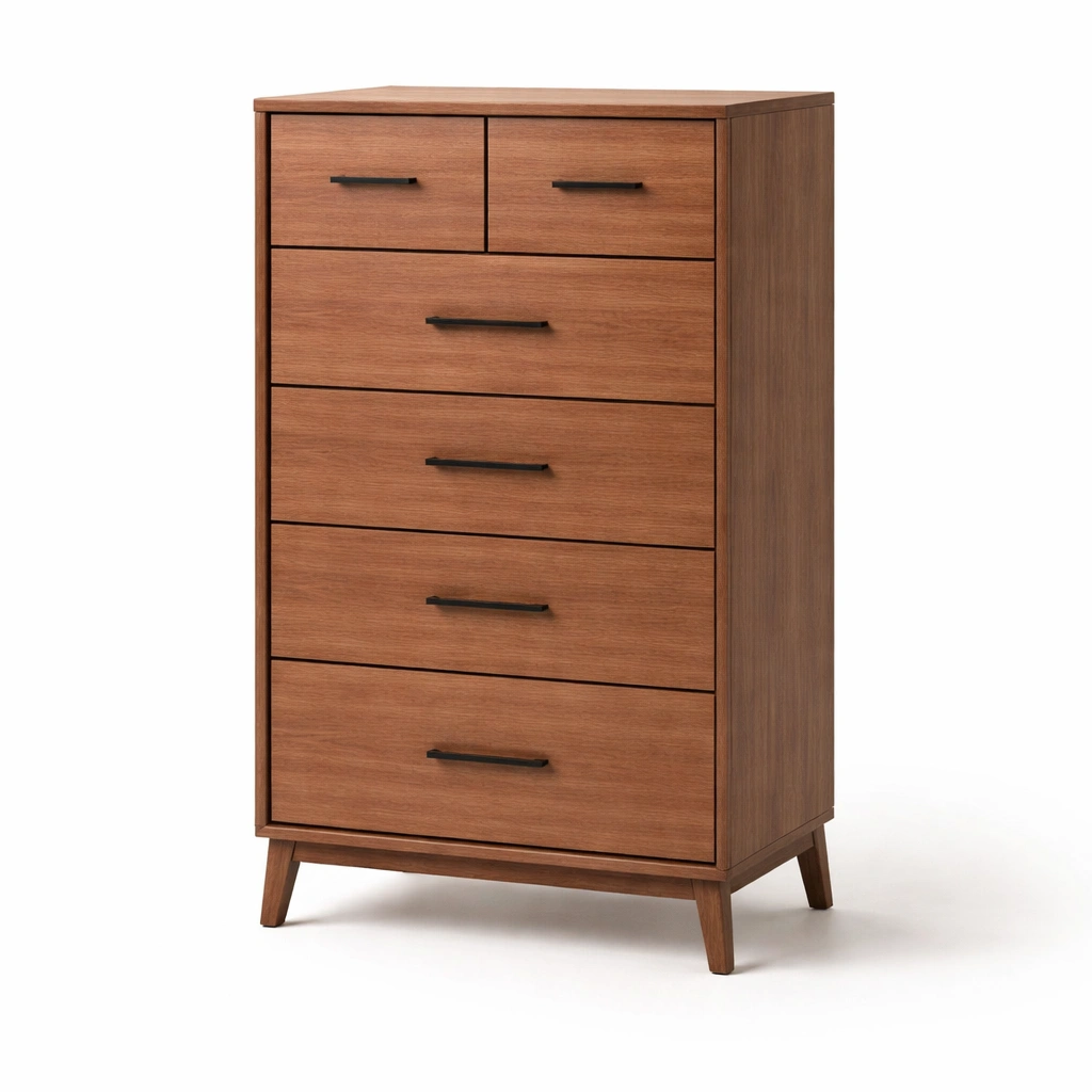 Kommode Holz Braun 5 Schubladen