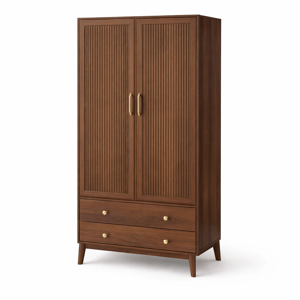 Kleiderschrank Dunkelbraun Modern Holz