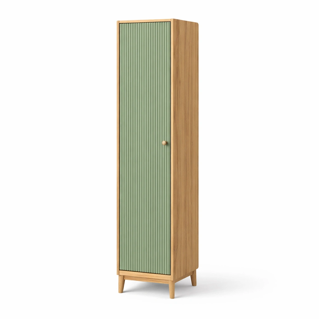 Kleiderschrank Schmal Holz Gruen Natur