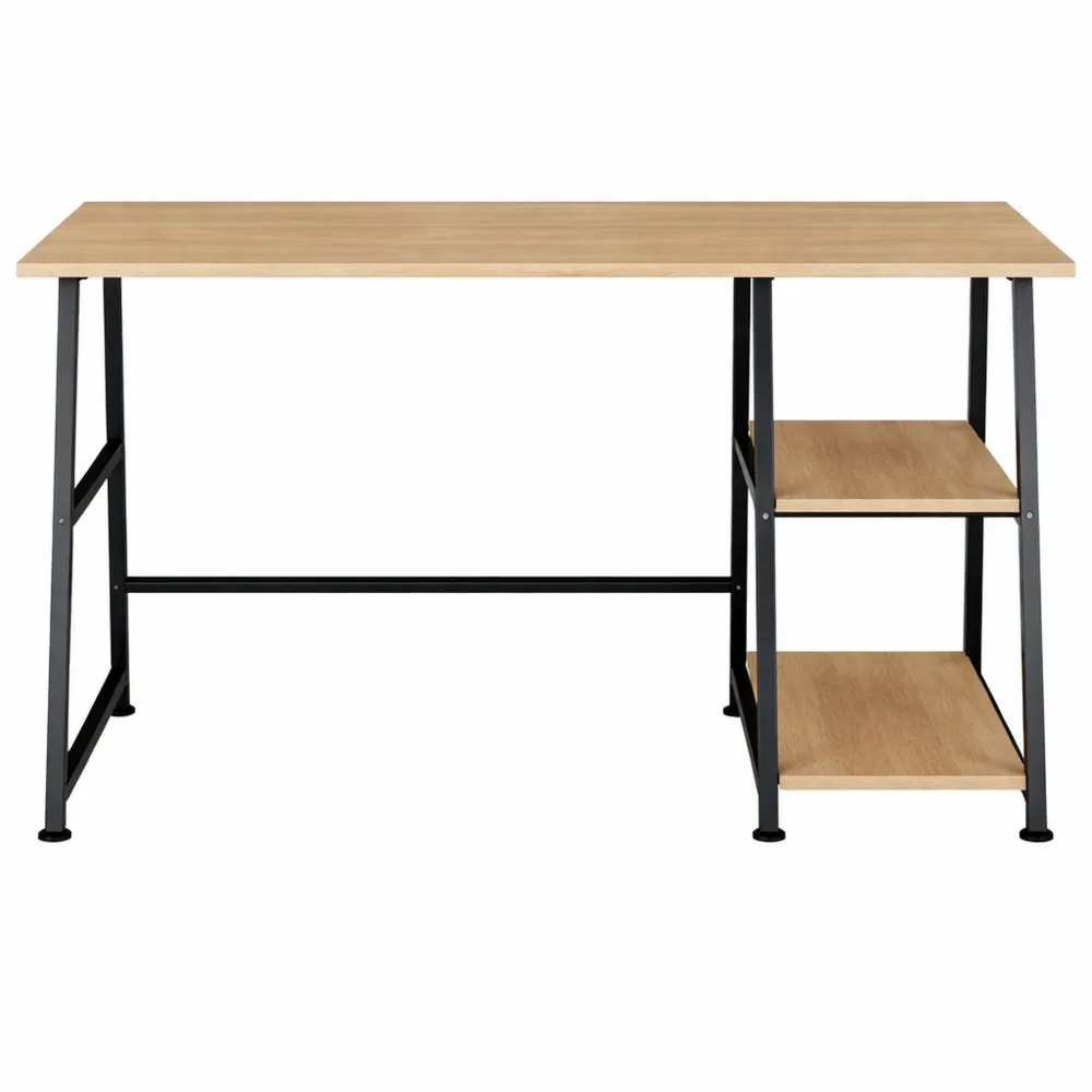 Scrivania Industriale con Struttura in Acciaio e Ripiani