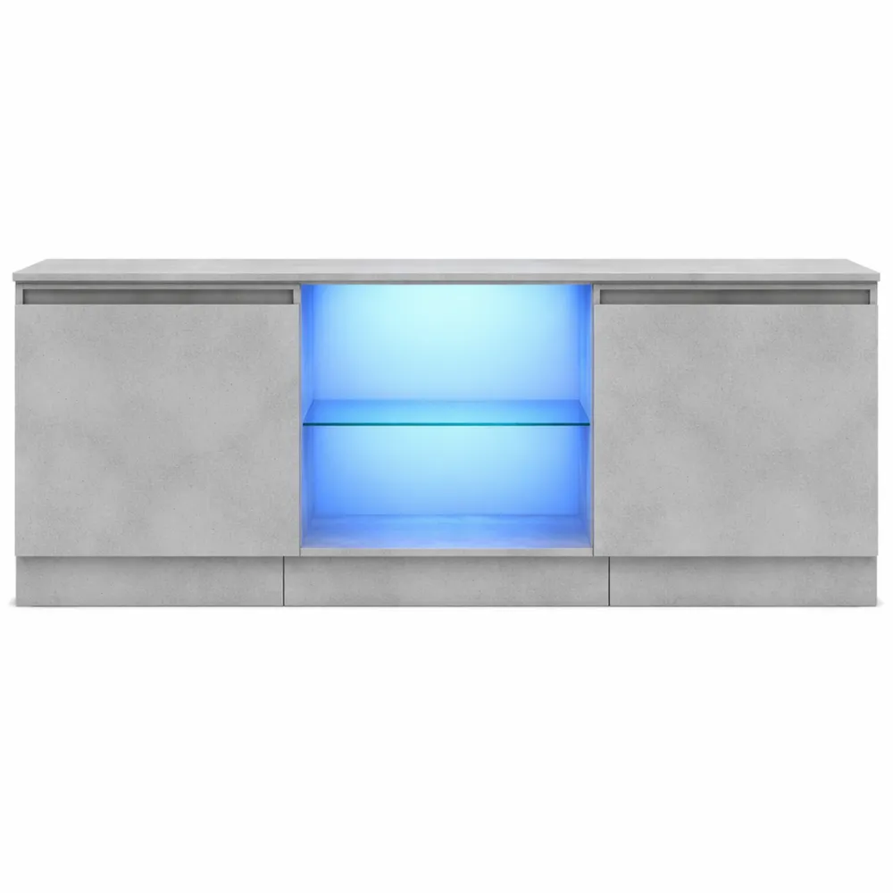 Mobile TV con Luci LED Grigio Cemento 120x30x36 cm