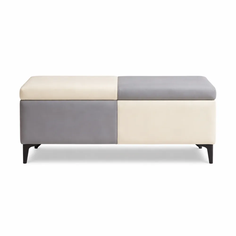 Panca contenitore con seduta imbottita per ingresso e salotto, moderna scarpiera multifunzionale