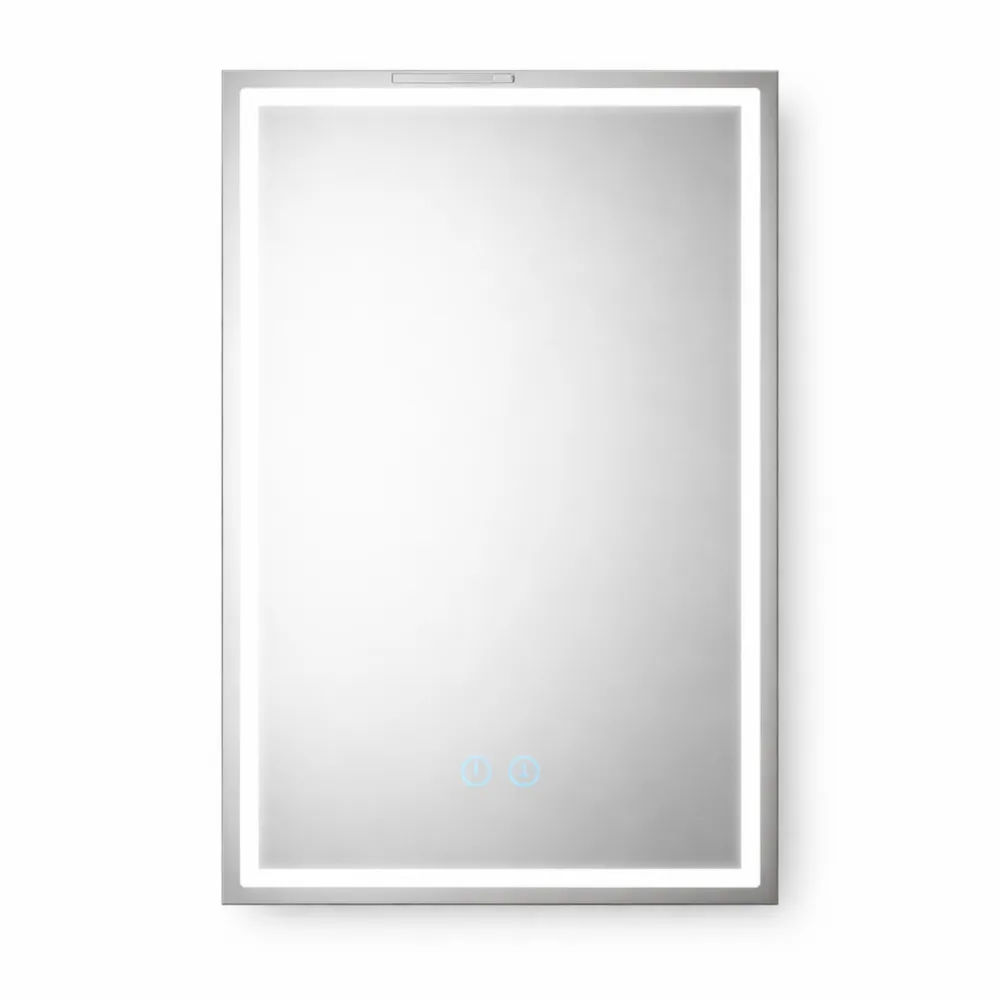 Armadietto Bagno Sospeso con Specchio LED e Ripiani