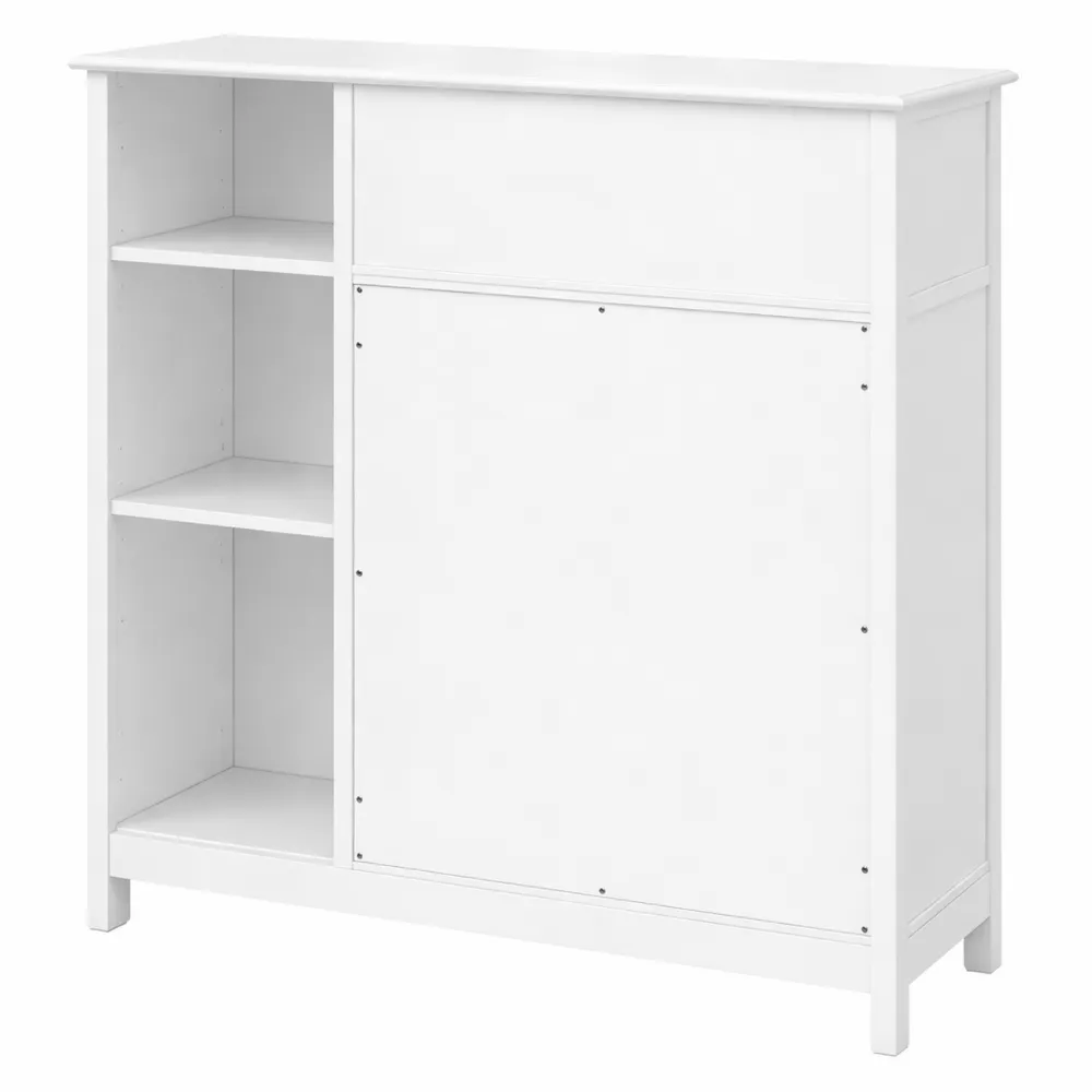 Armadietto Autoportante da Bagno con Cassetto e Ripiano Regolabile Bianco