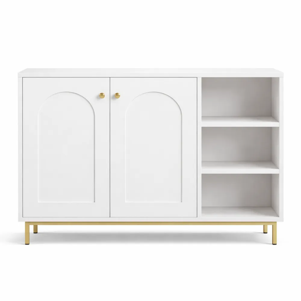 Mobile da Bagno Autoportante con Ripiani Regolabili e Ante