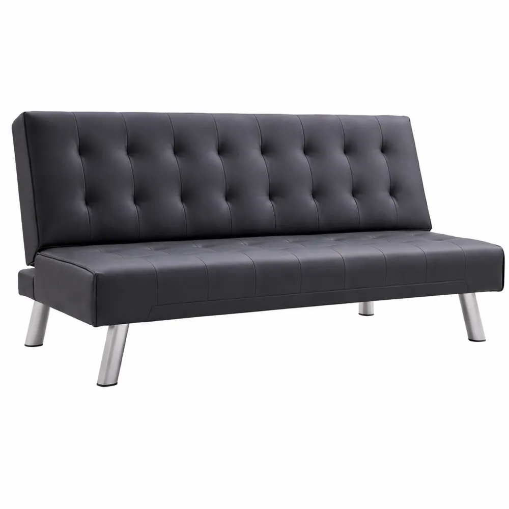 Divano Letto Singolo Elegante in Similpelle, Disponibile in Due Colori