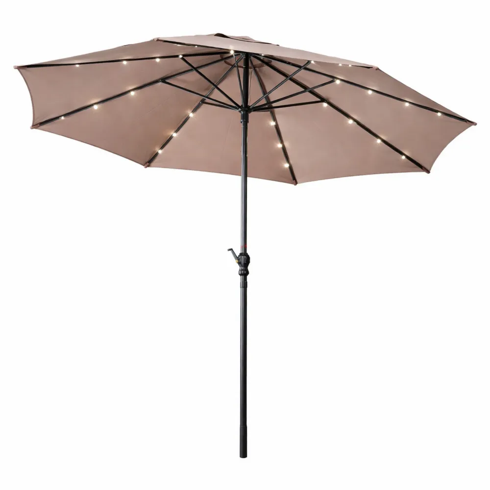 Ombrellone da Giardino 300 cm con Luci LED e Inclinazione Regolabile