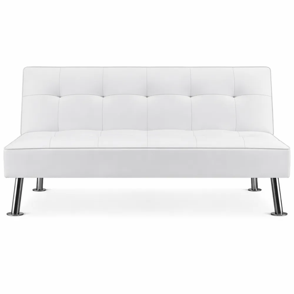 Divano Letto Reclinabile 3 Posti con Gambe in Metallo per Salotto