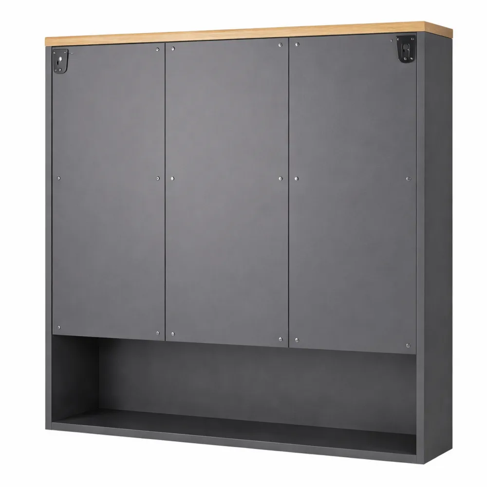 Specchio da bagno con contenitore, Antracite, 70 x 77.5 cm