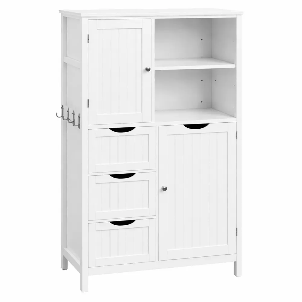 Mobile da Bagno Bianco con Cassetti e Armadietto Moderne