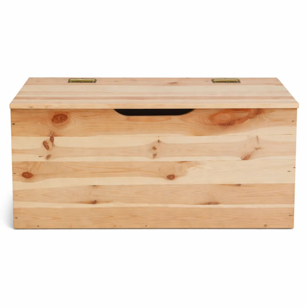 Cassapanca Contenitore Rettangolare Multifunzionale in Legno Naturale per Interno ed Esterno