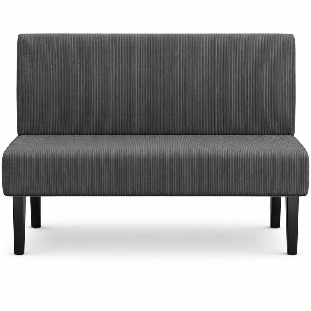 Divano Moderno a 2 Posti Senza Braccioli con Gambe in Legno Grigio