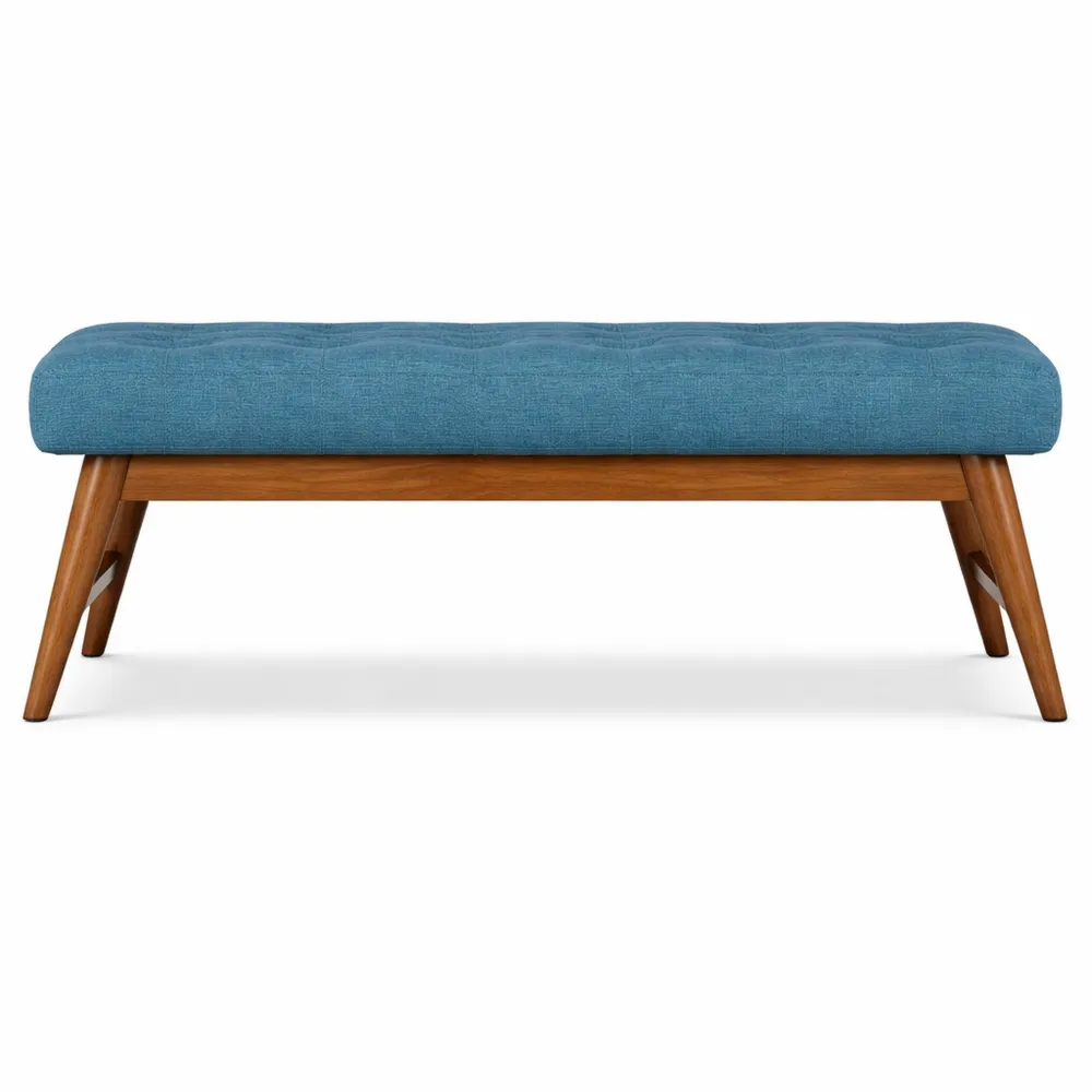 Panca imbottita e trapuntata per ingresso e camera da letto 112 cm, blu navy