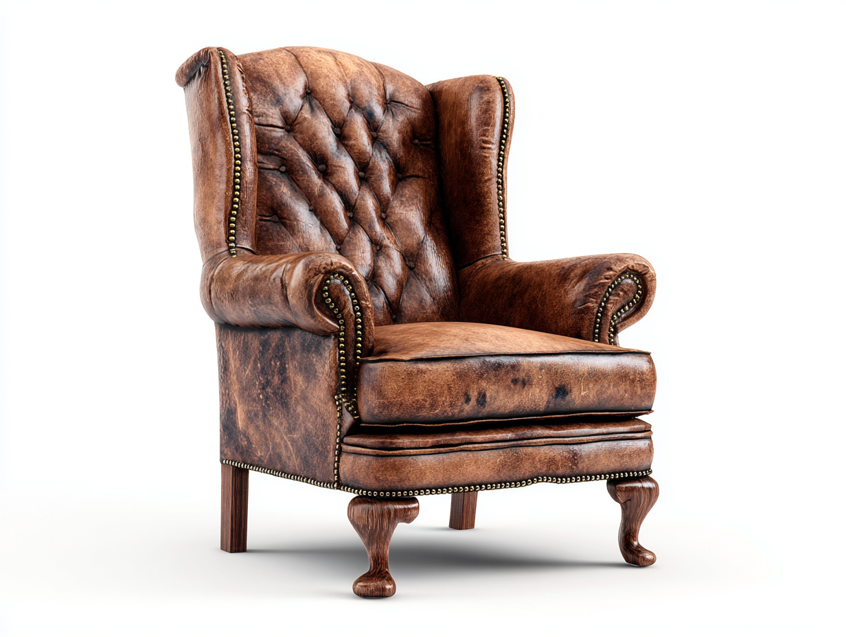 Poltrona in pelle - pelle-legno - 96x90x110 cm - marrone - stile vintage-Gatidanest