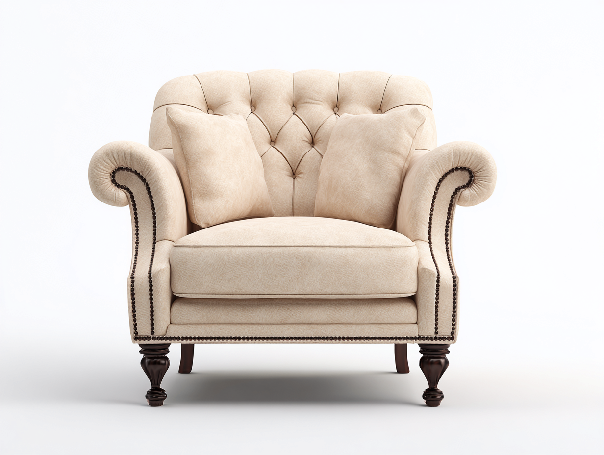 Poltrona in tessuto - Tessuto - 88x90x92 cm - Beige - Stile classico-Gatidanest