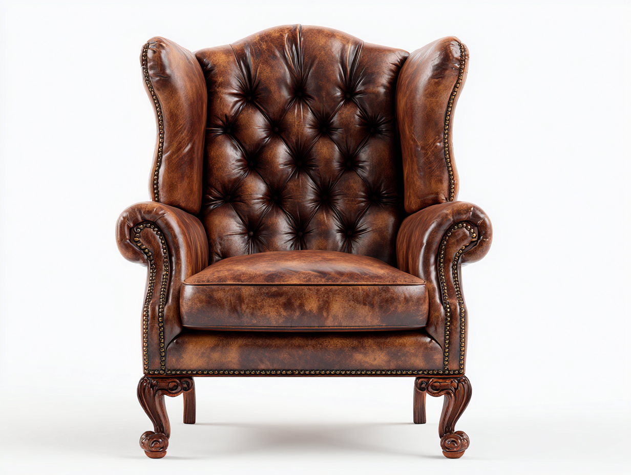 Poltrona in pelle - pelle-legno - 98x92x113 cm - marrone - stile classico-Gatidanest