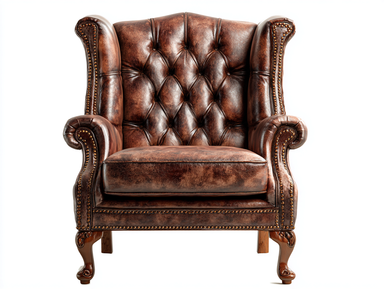 Poltrona in pelle - pelle-legno - 100x94x115 cm - marrone - stile classico-Gatidanest